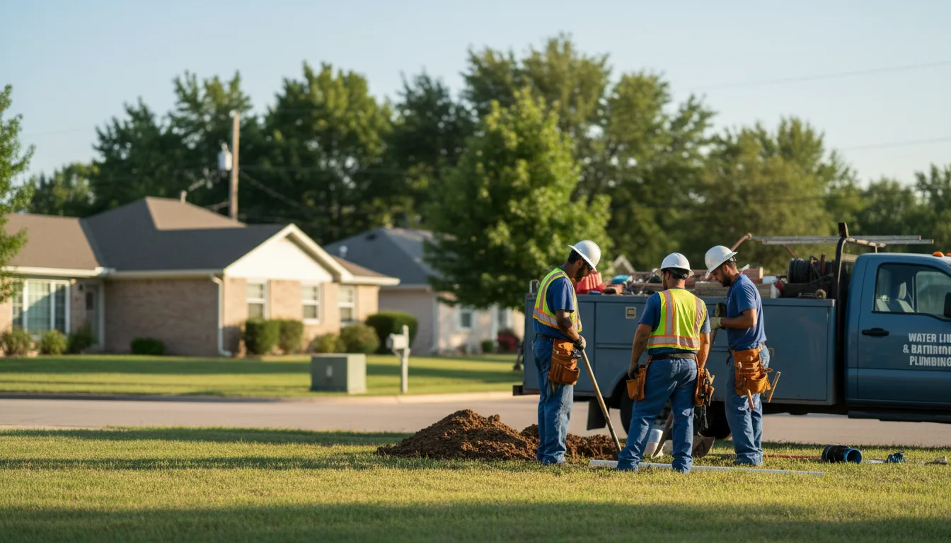 Residential water line and bathroom plumbing service in Winslow, AZ